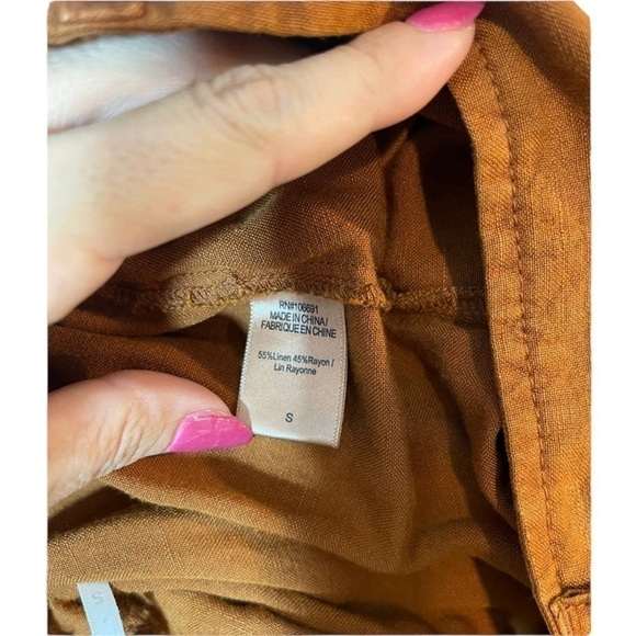Young fabulous and broke Capri linen pants, size small casual travel pockets - Picture 6 of 8